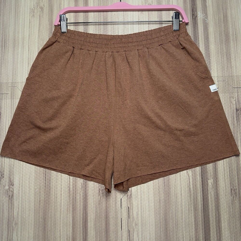 Vuori Boyfriend Shorts Brown Heather Lightweight Women's Size Large NWT VW3007